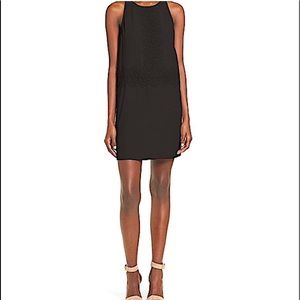 LEITH Black Sleeveless Sheath Dress Embroidered Appliqué Trim Size Small